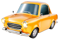 オレンジ色の車の画像