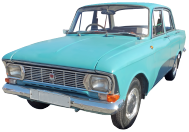 燻んだ水色の車の画像